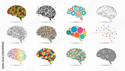 Diverse Representations of the Human Brain, Illustrating Cognitive Processes and Neural Networks