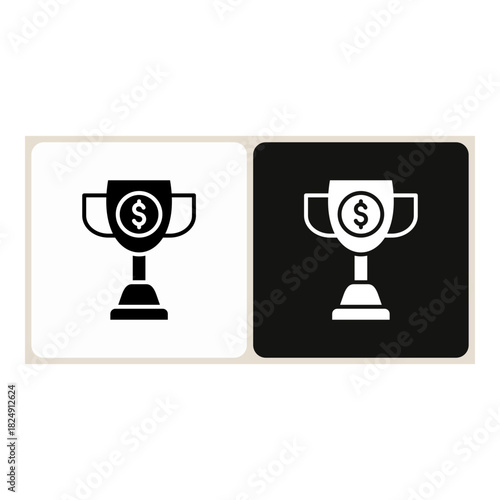 Champion  icon in simple outline style, shown in black on white and white on dark.