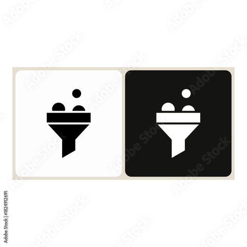 Filter  icon in simple outline style, shown in black on white and white on dark.