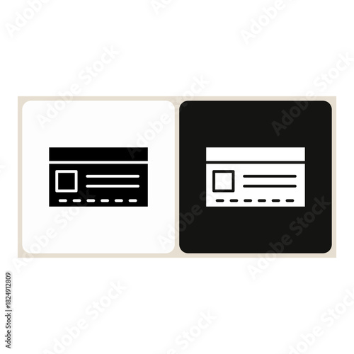 Credit Card  icon in simple outline style, shown in black on white and white on dark.