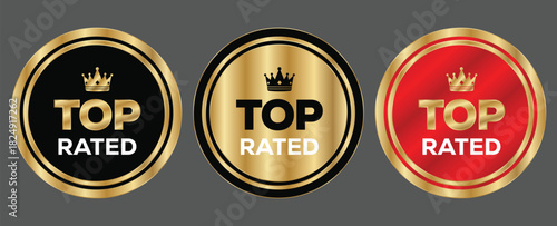 Top Rated Gold Badge Vector Branding Design