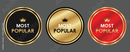 Most Popular Gold Badge Vector