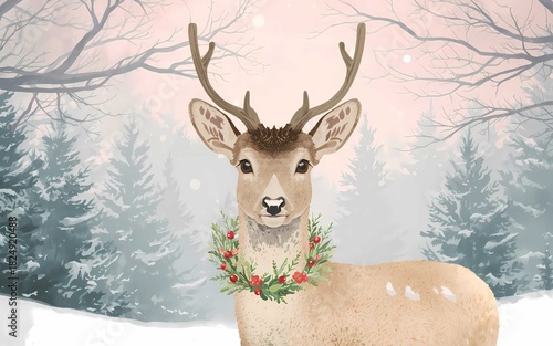 deer in winter forest