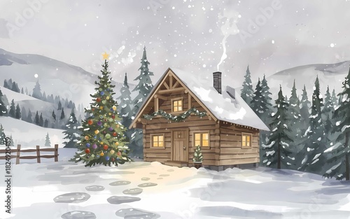 christmas house in the forest