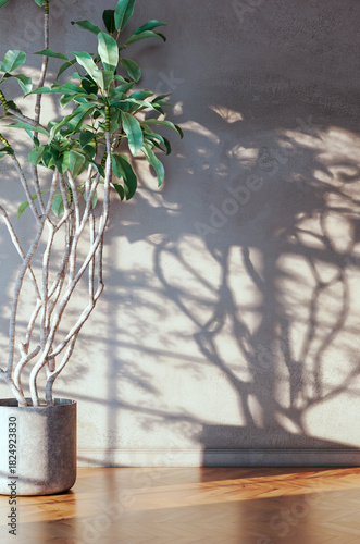 Large luxury modern bright interiors Living room mockup illustration 3D rendering image