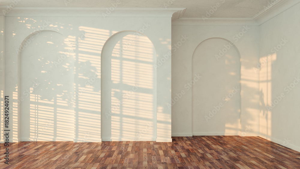 Fototapeta premium Large luxury modern bright interiors Living room mockup illustration 3D rendering image