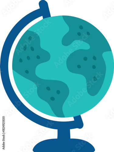 World Globe on Stand Vector Illustration
