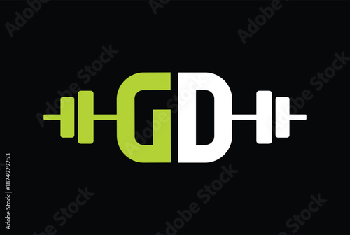 GD, DG Fitness Gym Logo Vector illustration icon for any fitness business.
