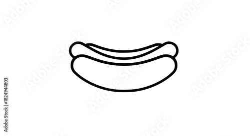 Street food hot dog black white icon