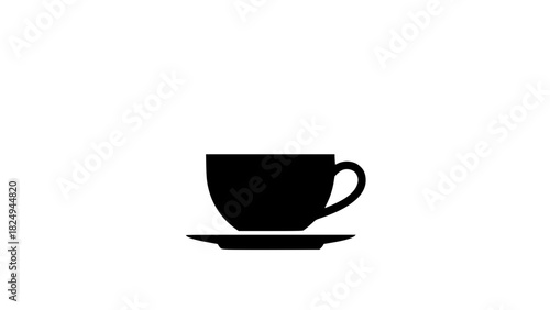 Office bright coffee black white icon