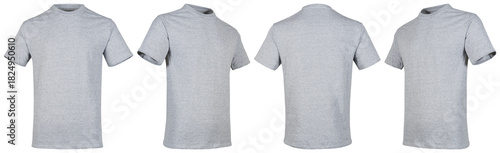 Playera gris jaspe para caballero 4 vistas sin fondo