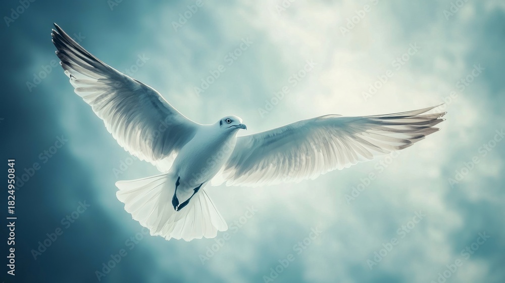 Obraz premium seagull against blue sky generative ai