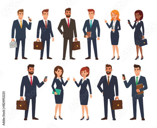 Group of business people diverse professionals in formal attire