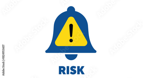 A blue bell with a yellow warning triangle and exclamation point indicates risk