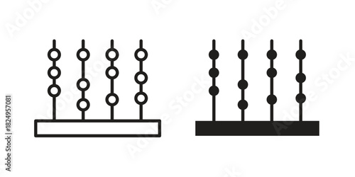 Abacus icons in simple black style symbol sign for apps and website