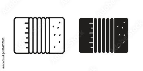 Accordion icons in simple black style symbol sign for apps and website