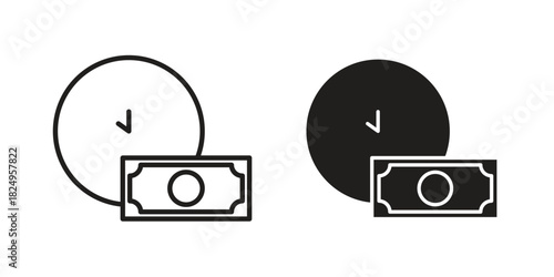 Annuity icons in simple black style symbol sign for apps and website
