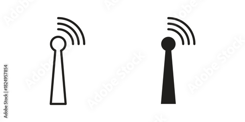 Antenna icons in simple black style symbol sign for apps and website