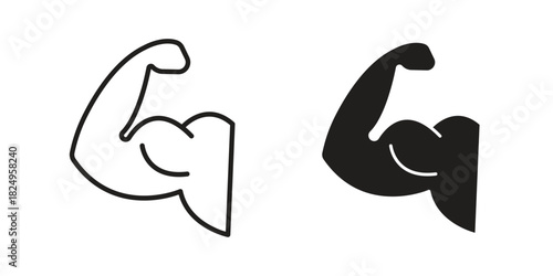 Arm icons in simple black style symbol sign for apps and website