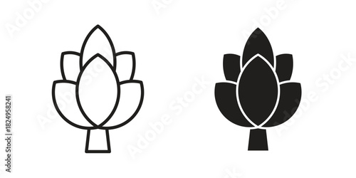 Artichoke icons in simple black style symbol sign for apps and website
