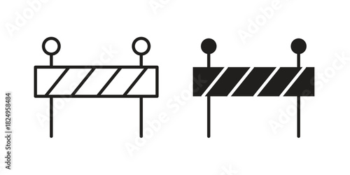 Barrier icons in simple black style symbol sign for apps and website