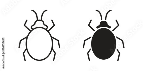 Bedbug icons in simple black style symbol sign for apps and website