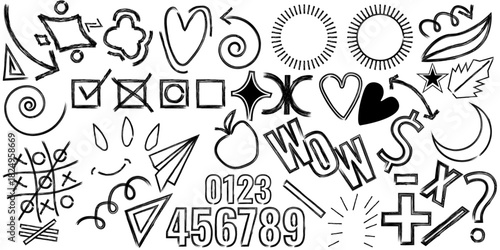 basic notepad doodles line art