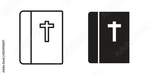 Bible icons in simple black style symbol sign for apps and website