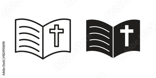 Bible icons in simple black style symbol sign for apps and website