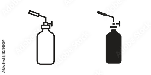 Blowtorch icons in simple black style symbol sign for apps and website