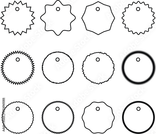 Versatile Blank Tag Shapes and Label Vector Set