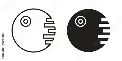 Death star icons in simple black style symbol sign for apps and website
