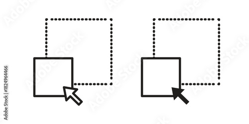 Drag and drop icons in simple black style symbol sign for apps and website