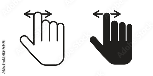 Finger control icons in simple black style symbol sign for apps and website