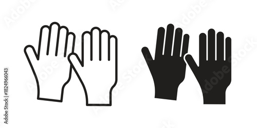 Gloves icons in simple black style symbol sign for apps and website