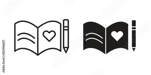 Guests book icons in simple black style symbol sign for apps and website