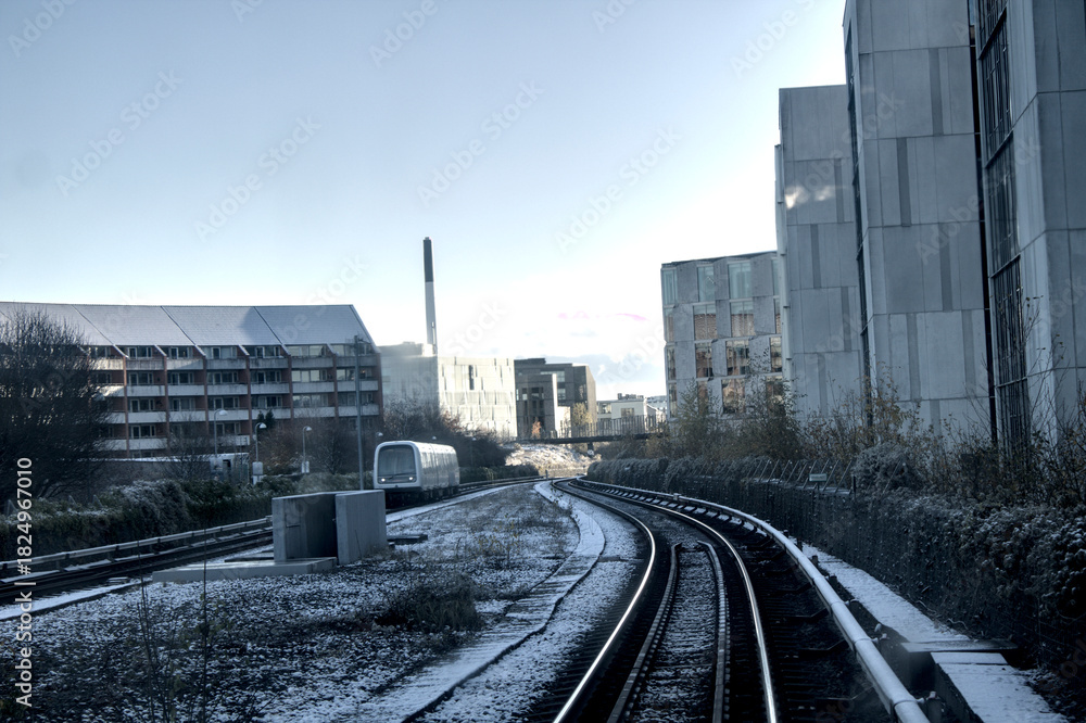 Fototapeta premium railway in the winter
