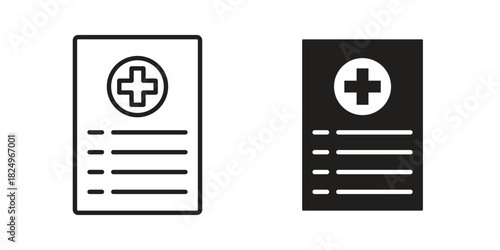 Health insurance icons in simple black style symbol sign for apps and website