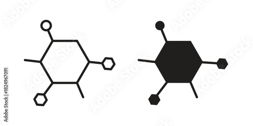 Hormones icons in simple black style symbol sign for apps and website