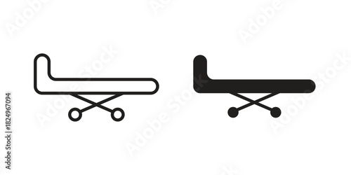 Hospital bed icons in simple black style symbol sign for apps and website