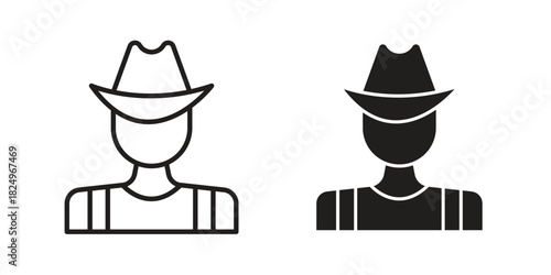 Hunter icons in simple black style symbol sign for apps and website