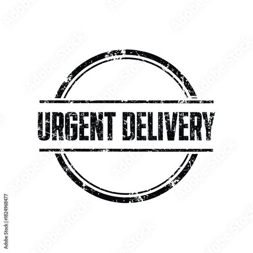Grunge urgent delivery rubber stamp design template vector