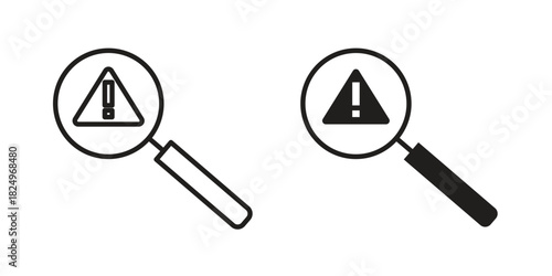 Investigation icons in simple black style symbol sign for apps and website