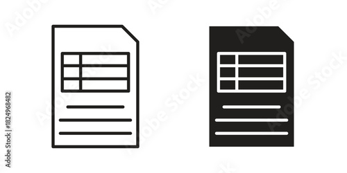 Invoice icons in simple black style symbol sign for apps and website