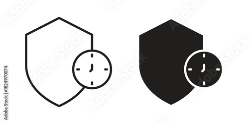 Long term icons in simple black style symbol sign for apps and website