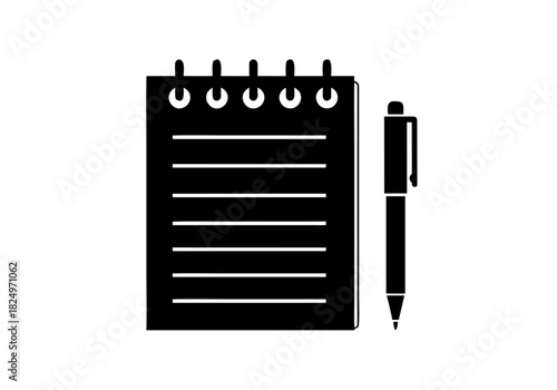 Notebook and Pen Icon Perfect for Blogging, Writing, Note-Taking, and Planning in Vector Format