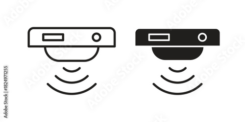 Motion sensor icons in simple black style symbol sign for apps and website