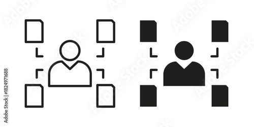 Multitask icons in simple black style symbol sign for apps and website