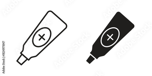 Ointment icons in simple black style symbol sign for apps and website