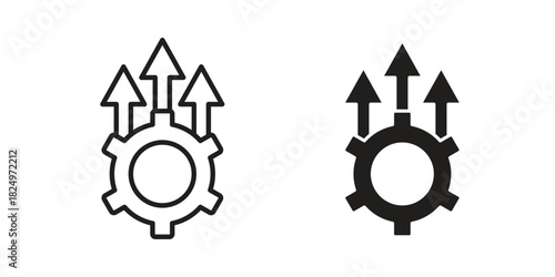 Operational excellence icons in simple black style symbol sign for apps and website